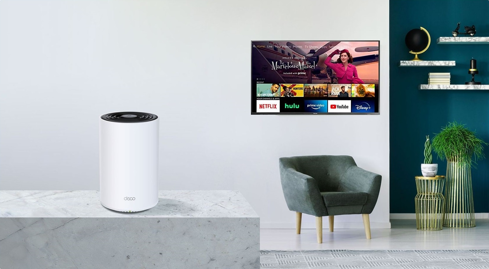 WiFi router TPLink Deco X68(1pack) AX3600, WiFi 6, 2x GLAN, / 574Mbps